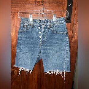 Levi's Vintage Blue Frayed Hem Jean Shorts